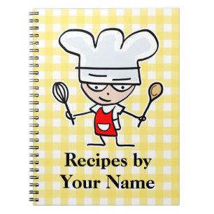 Personalised name recipe notebook chef design