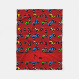 Personalised name red atv pattern fleece blanket