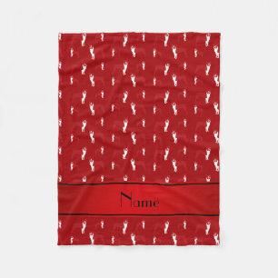 Personalised name red boston terrier fleece blanket