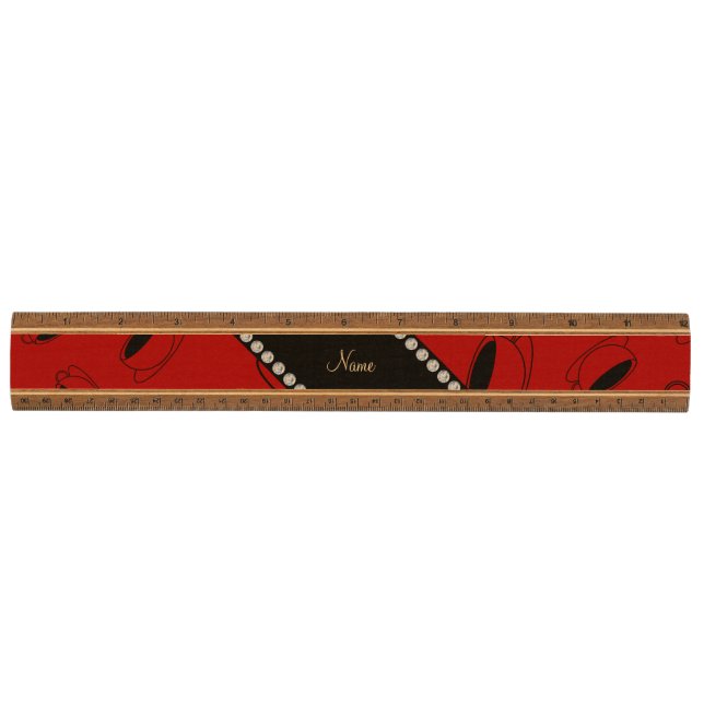 Personalised name red coffee cup ruler (Front)