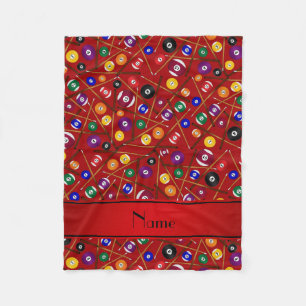 Personalised name red colourful pool pattern fleece blanket