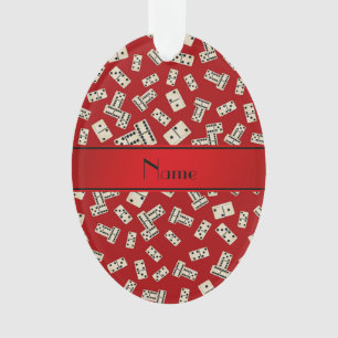 Personalised name red dominos ornament