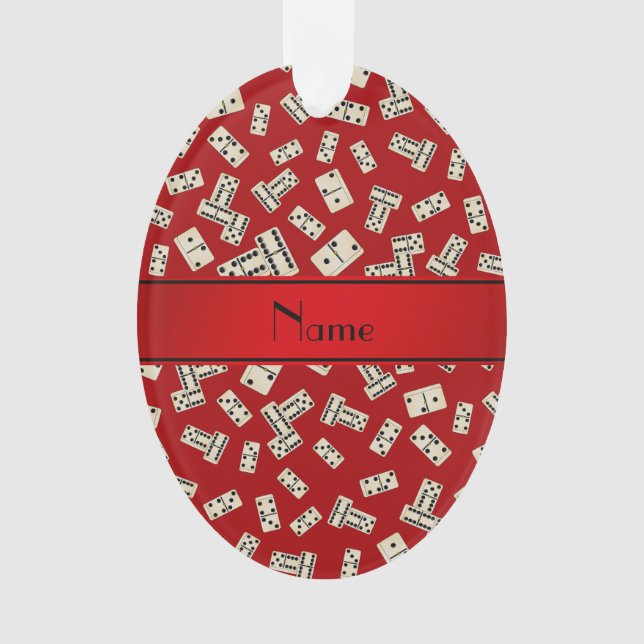 Personalised name red dominos ornament (Front)
