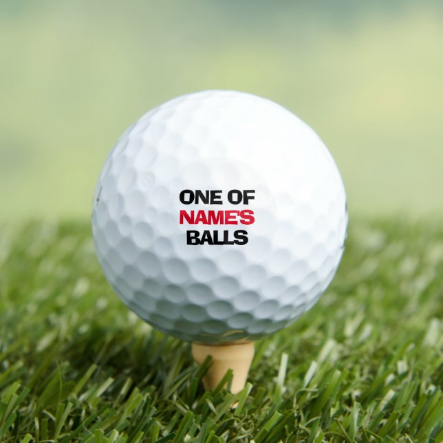 Personalised Name Red Funny Golf Balls (Insitu Tee)