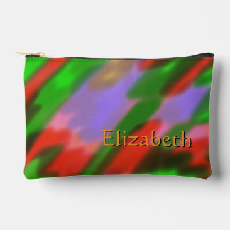 Personalised Name Red Green Lavender Accessory Pouch