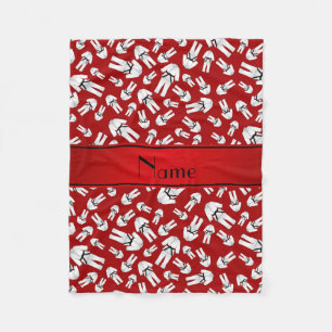 Personalised name red karate pattern fleece blanket