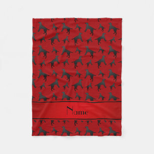 Personalised name red Labrador Retriever dogs Fleece Blanket