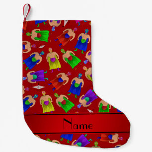 Personalised name red mexican wrestling small christmas stocking
