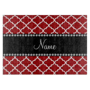 Personalised name Red moroccan Cutting Board