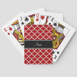 Personalised name Red moroccan Playing Cards