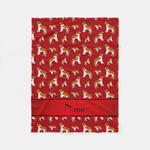 Personalised name red St Bernard dogs Fleece Blanket