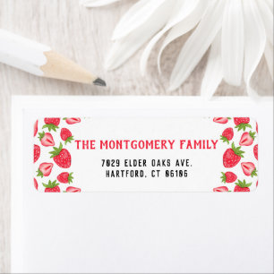 Personalised Name Red Strawberry Return Address   Return Address Label