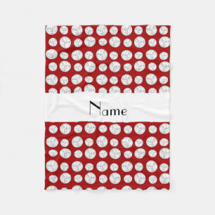 Personalised name red volleyball balls fleece blanket