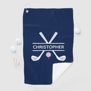 Personalised Name Red White Blue Golf Towel