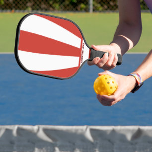 Personalised Name Red & White Stripes Pickleball Paddle