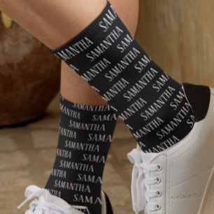 Personalised Name Repeating Pattern Custom  Socks