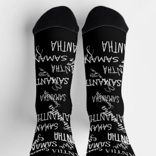 Personalised Name Repeating Pattern Handwriting Socks