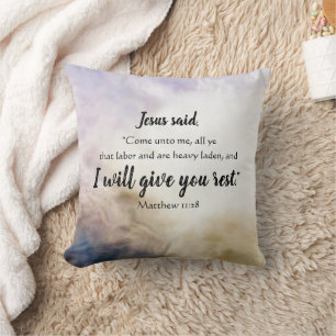 Personalised Name Rest Scripture Throw Pillow