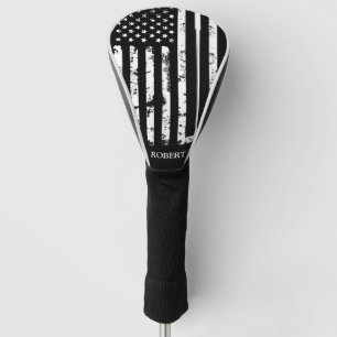 Personalised Name Retro American Flag Golf Gift Head Cover