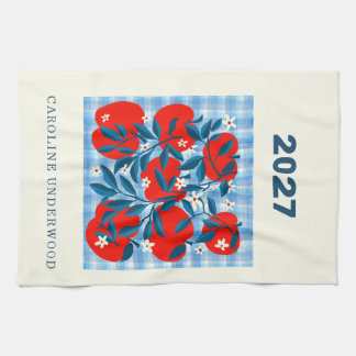 Personalised Name Retro Apple Market Cottage Kitch Tea Towel