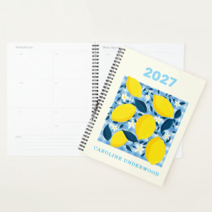 Personalised Name Retro Lemon market design Planner
