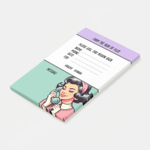 Personalised Name Retro Phone Message Office Post-it Notes