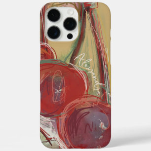Personalised Name Retro Vintage Hand Drawn Cherry iPhone 16 Pro Max Case