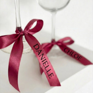 Personalised Name Ribbon Pink Custom Party Decor Satin Ribbon
