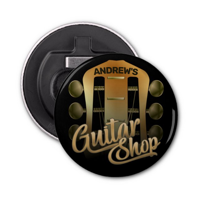 Personalised NAME Rock Music Guitar Shop Musician Bottle Opener (Front)