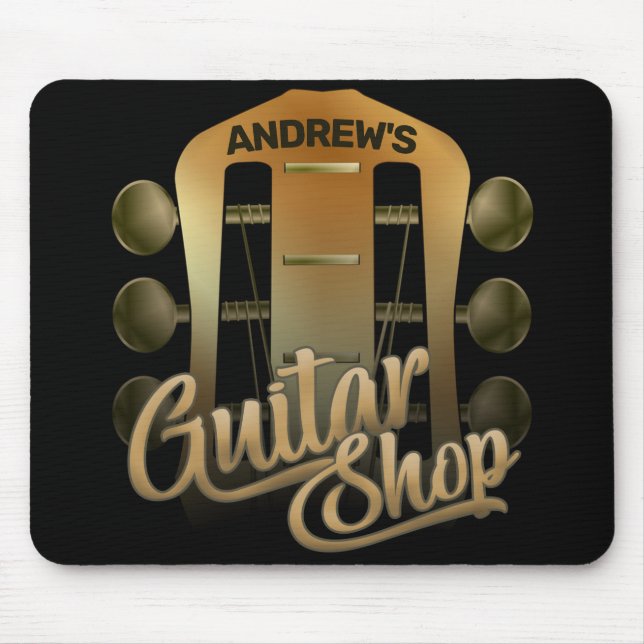 Personalised NAME Rock Music Guitar Shop Musician Mouse Pad (Front)