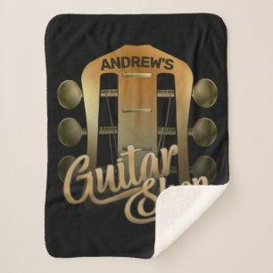 Personalised NAME Rock Music Guitar Shop Musician Sherpa Blanket
