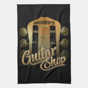 Personalised NAME Rock Music Guitar Shop Musician Tea Towel