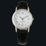 Personalised Name Roman Numerals Watches<br><div class="desc">A personalised name Roman numeral watch created in a minimal style.</div>