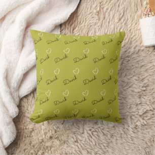 Personalised Name Romantic Heart Biege Cushion