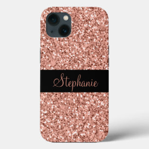 Personalised Name Rose Gold Glitter Sparkle iPhone 13 Case