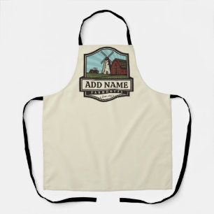 Personalised NAME Rustic Farmhouse Old Windmill Apron
