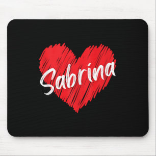Personalised Name Sabrina I Love Sabrina Heart Vin Mouse Pad