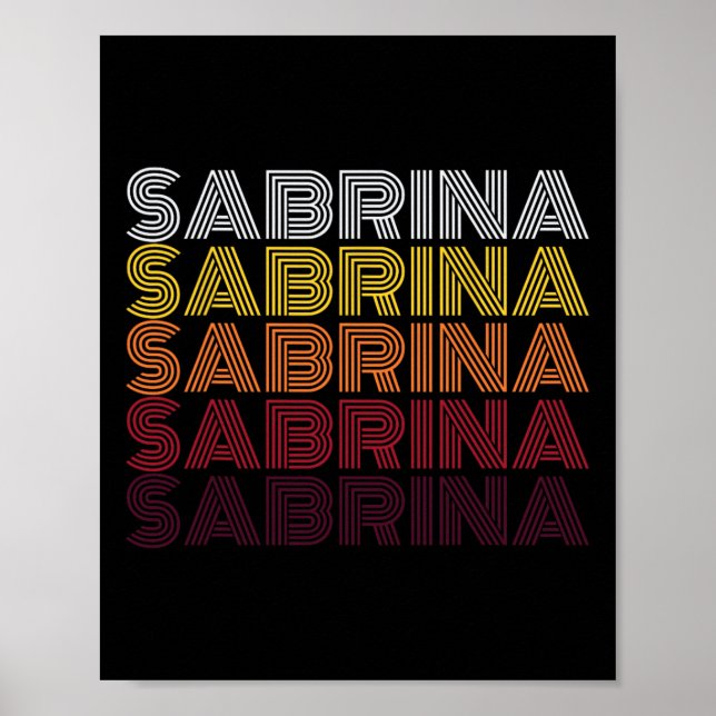 Personalised Name Sabrina Vintage Sabrina Retro  Poster (Front)