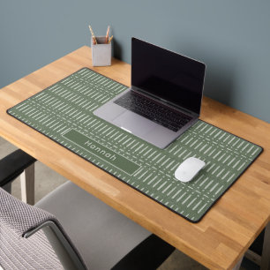Personalised Name Sage Green Modern Boho Office Desk Mat
