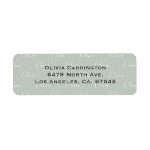 Personalised Name Sage Green Return Address Return Address Label