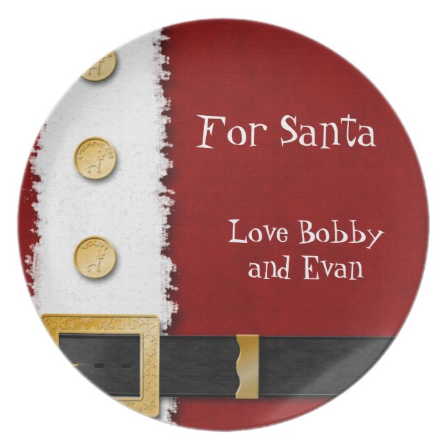 personalised name santa cookie plates (Front)