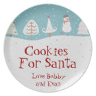 personalised name santa cookie plates