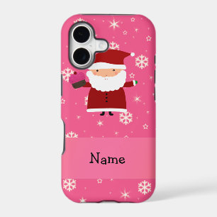 Personalised name santa cupcake pink snowflakes
