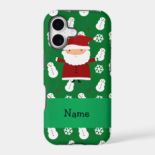 Personalised name santa green snowman