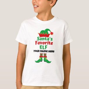 Personalised Name Santa's Favourite Elf T-Shirt
