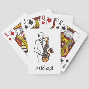 Personalised Name Saxophone Player – Music Lover Playing Cards