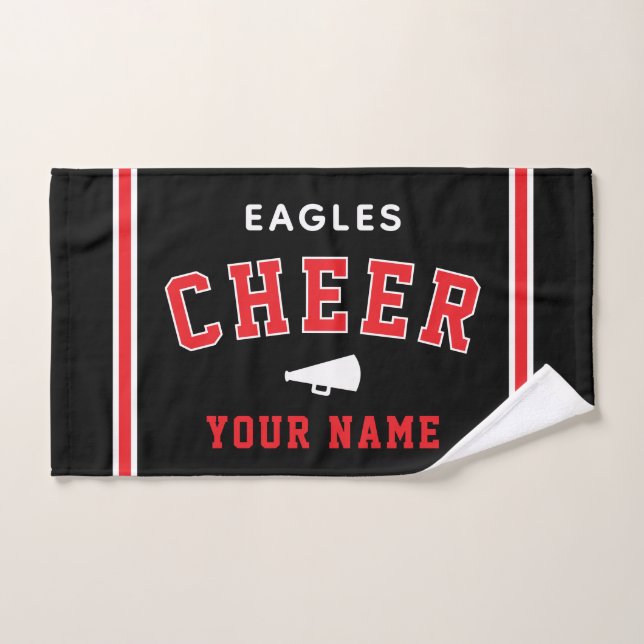 Personalised Name & School Cheer Towel, Team Gift Hand Towel (Hand Towel)