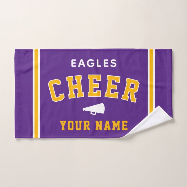 Personalised Name & School Cheer Towel, Team Gift Hand Towel (Hand Towel)