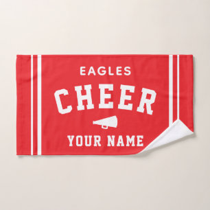 Personalised Name & School Cheer Towel, Team Gift Hand Towel