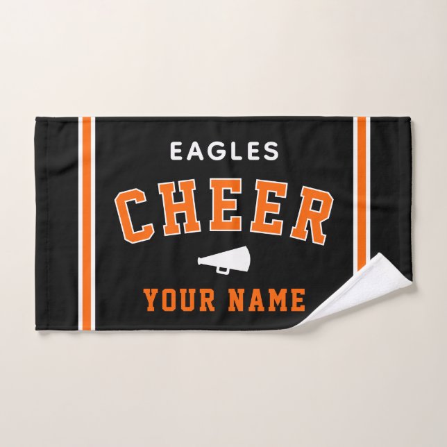 Personalised Name & School Cheer Towel, Team Gift Hand Towel (Hand Towel)